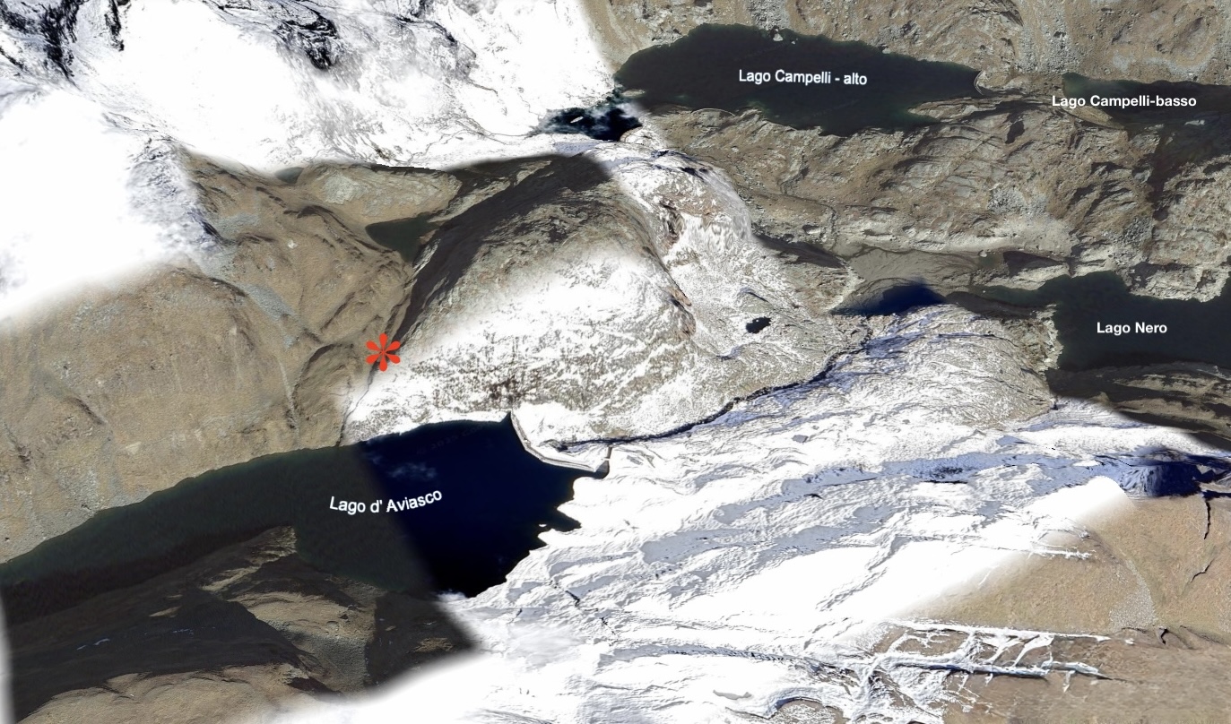Posizione delle mineralizzazioni uranifere l Lago di Aviasco (Bg)